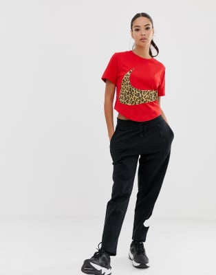 red nike leopard shirt