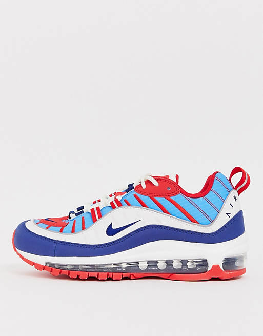 Nike red white and blue Air Max 98 trainers