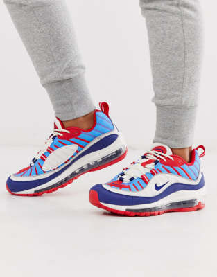 nike red white and blue trainers