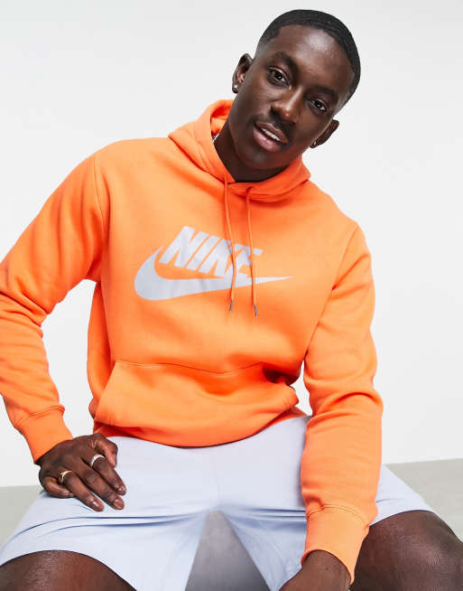 Nike reflective logo hoodie in orange ASOS