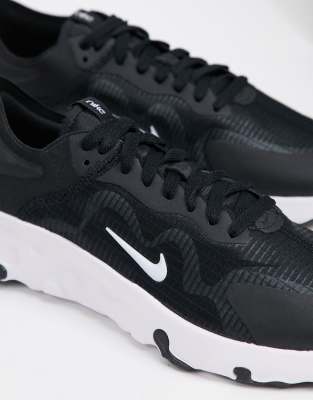 nike black & white renew lucent trainers