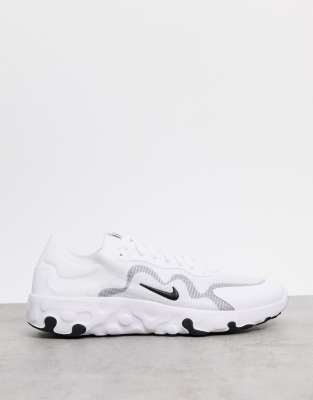 nike white & black renew lucent trainers