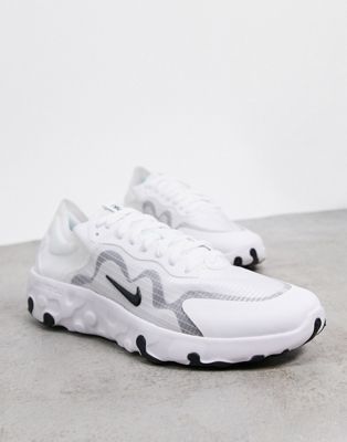 nike white & black renew lucent trainers