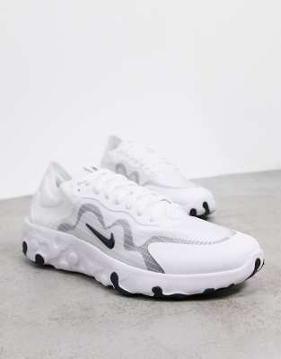 nike white & black renew lucent trainers