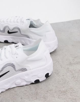 nike black & white renew lucent trainers