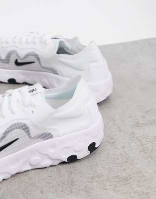 nike black & white renew lucent trainers