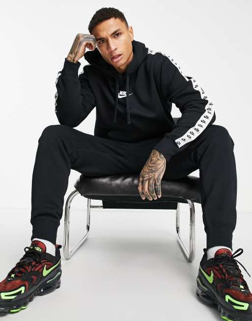 Nike black 2024 tape tracksuit