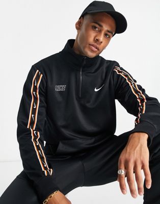 Nike Repeat Pack 1/2 zip sweat in black