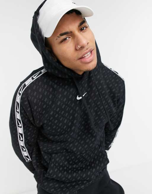 Nike taped best sale hoodie black