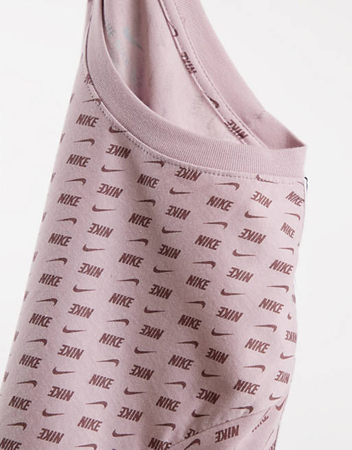 T-Shirts & Vests Nike Repeat Pack all over logo print taping t-shirt in dusty pink 