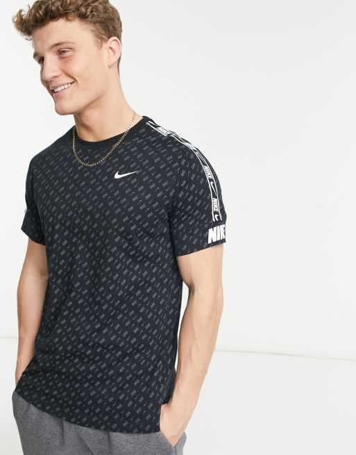 Nike Repeat Pack all over logo t shirt in black