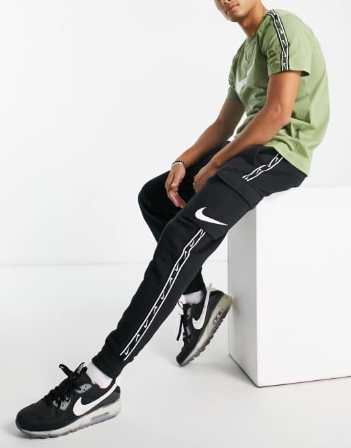 Nike repeat pack cargo joggers in black ASOS