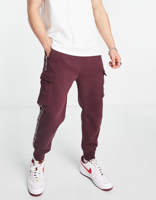 Nike repeat pack cargo joggers in burgundy ASOS