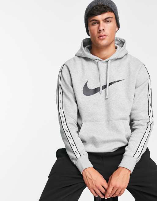 Grey nike hoodie store with black logo