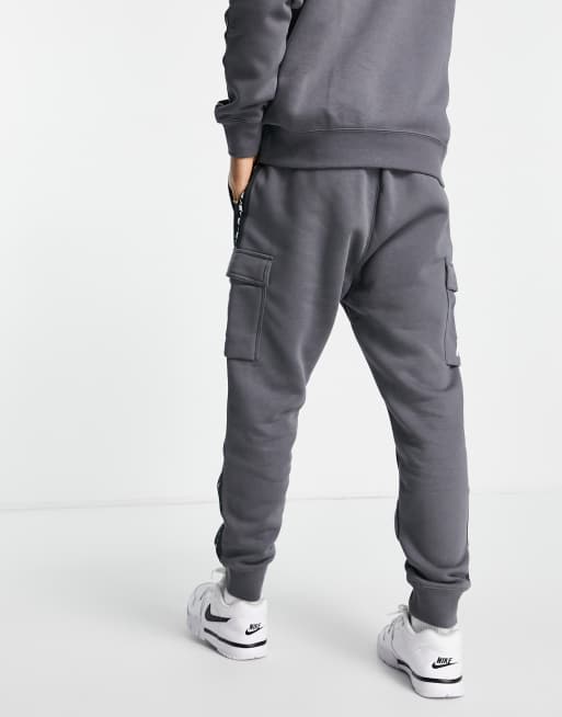 Grey nike tape discount joggers