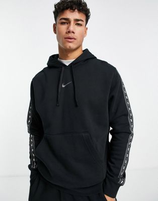 Nike Repeat Pack logo taped hoodie in black