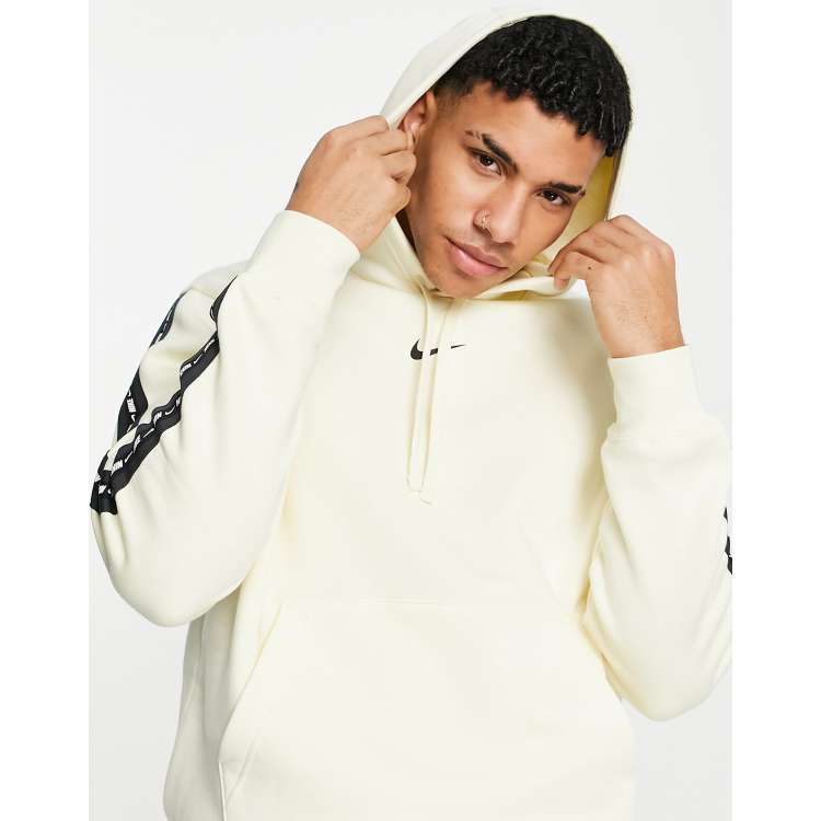 Nike Repeat Pack logo taped hoodie in off white