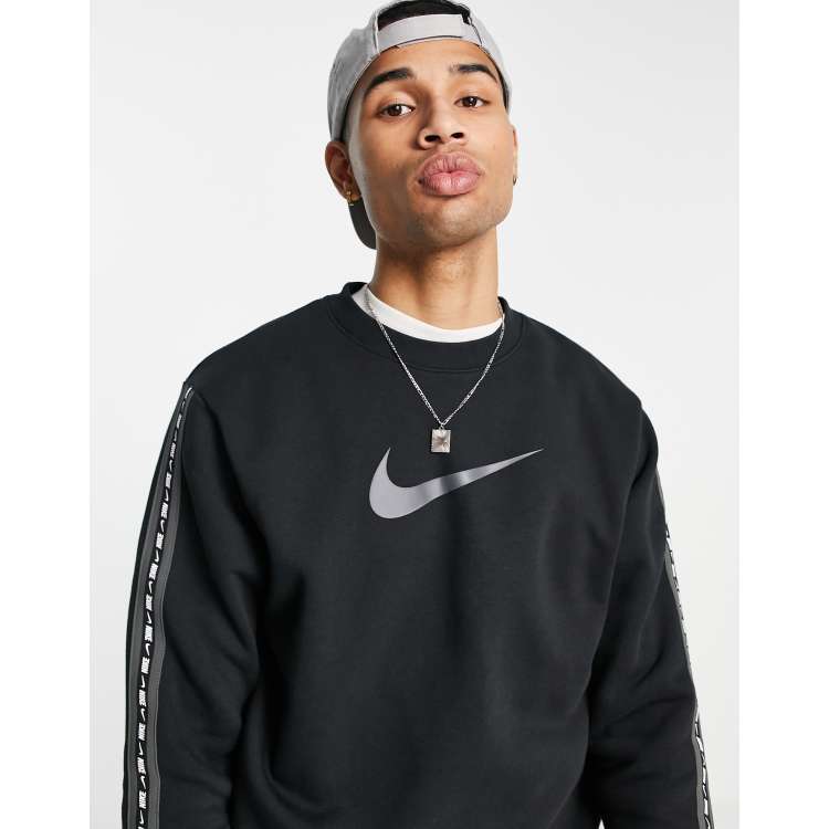 Nike Repeat Pack logo taped sweatshirt in black