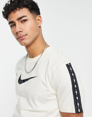 Nike Repeat Pack logo taped t-shirt in off white
