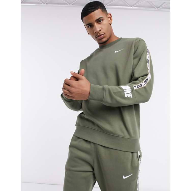 Nike repeat pack logo online taping crew neck sweat