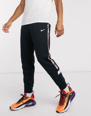 nike logo taping cuffed joggers