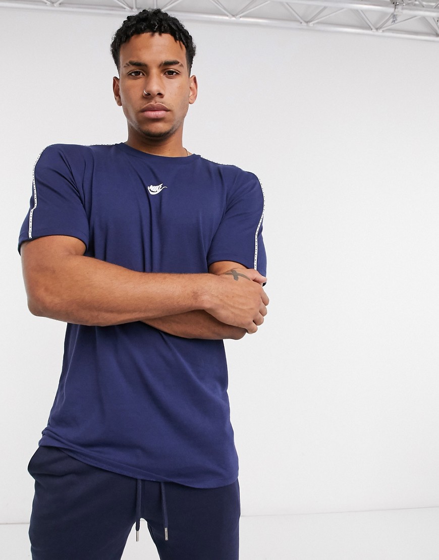Nike Repeat Pack logo taping t-shirt in navy