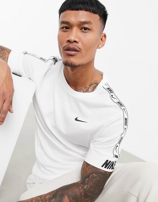 Nike Repeat Pack logo taping t-shirt in white