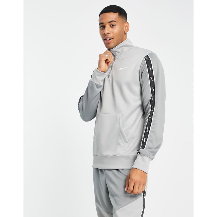 Nike repeat pack poly knit half zip sweat in grey | ASOS