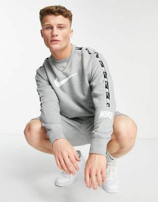 nike repeat pack logo taping crew neck sweat