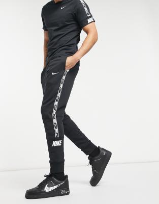 nike logo taping cuffed joggers