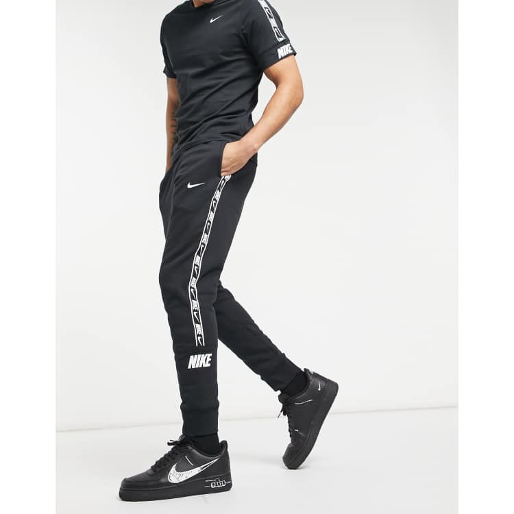 Nike Repeat Pack taping cuffed sweatpants black