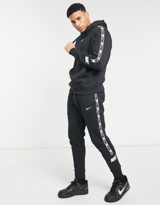 Nike Repeat Pack taping hoodie in black