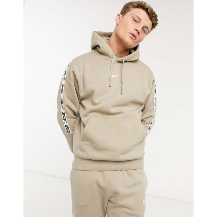 Nike Repeat Pack taping hoodie in dusty khaki ASOS