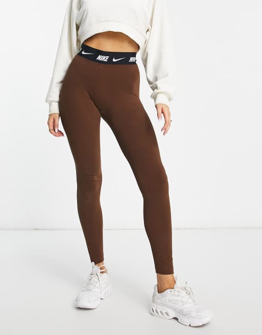 Nike Repeat Tape high rise leggings in brown