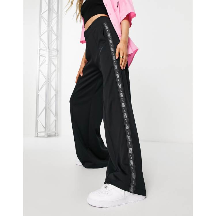 Nike Sportswear Flare Pants Polyester Track Black Drawstring Women's S 4-6