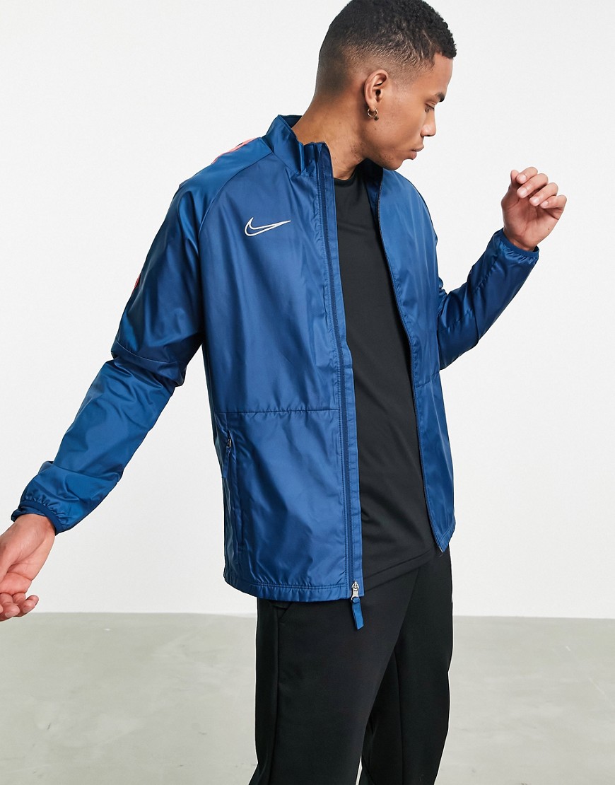 Nike – Repel Academy – Jacke mit durchgehendem Reißverschluss in Blau-Mehrfarbig
