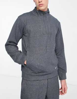 Nike Yoga Restore Dri-FIT fleece  quarter zip top in dark grey - ASOS Price Checker