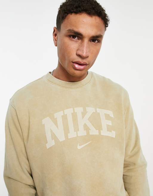 Nike Retro Arch logo sweatshirt in beige