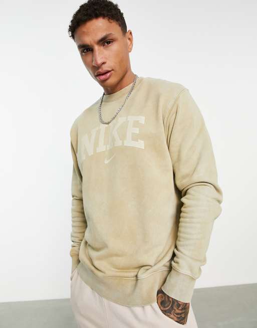 Nike Retro Arch logo sweatshirt in beige