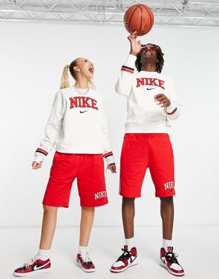 Nike Retro Collegiate unisex crew sweatshirt in sail white