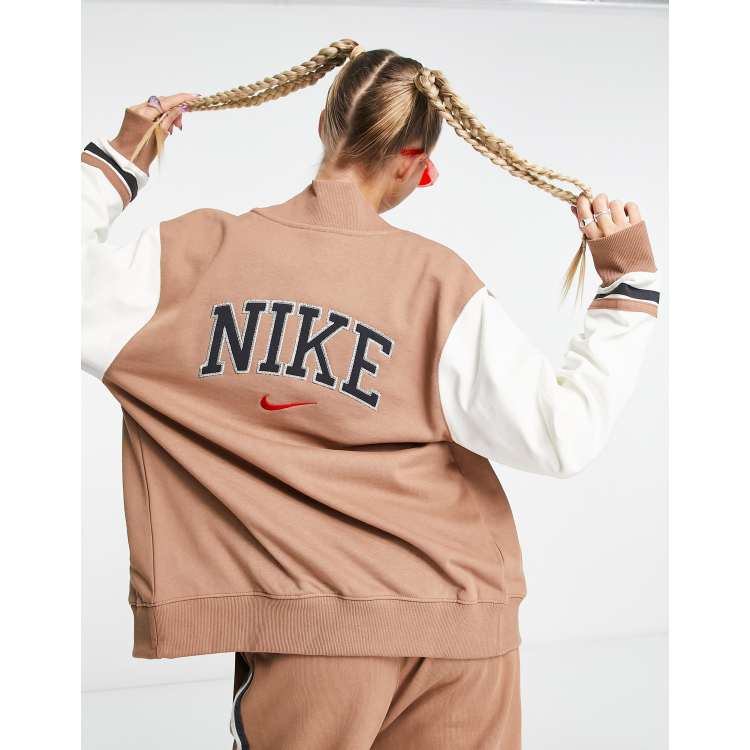 Nike rose gold hot sale metallic air track jacket