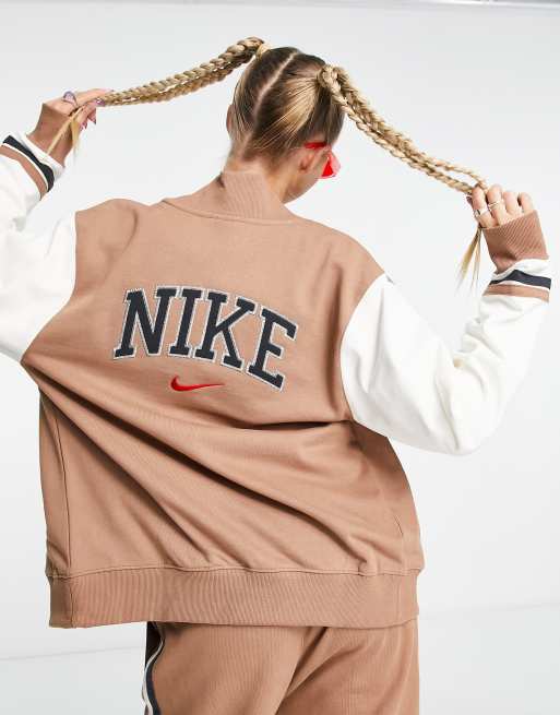 Nike rose gold metallic air hot sale track jacket