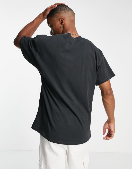 Nike – Retro – Czarny gruby T-shirt oversize z logo i efektem sprania , 4 z 4