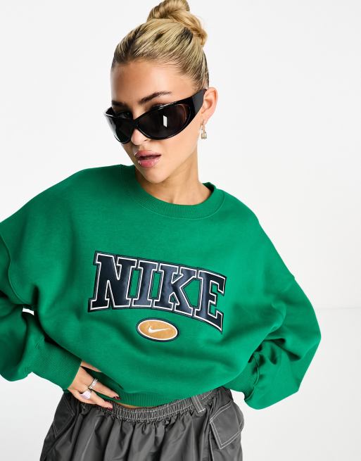 Nike retro fleece sweat in green