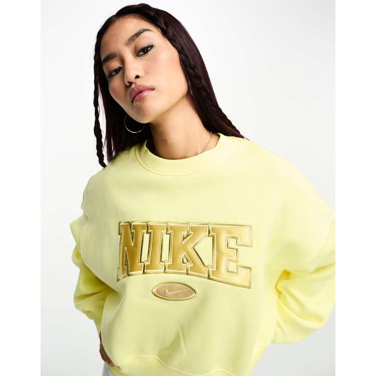 Vintage yellow nike online crewneck sweatshirt