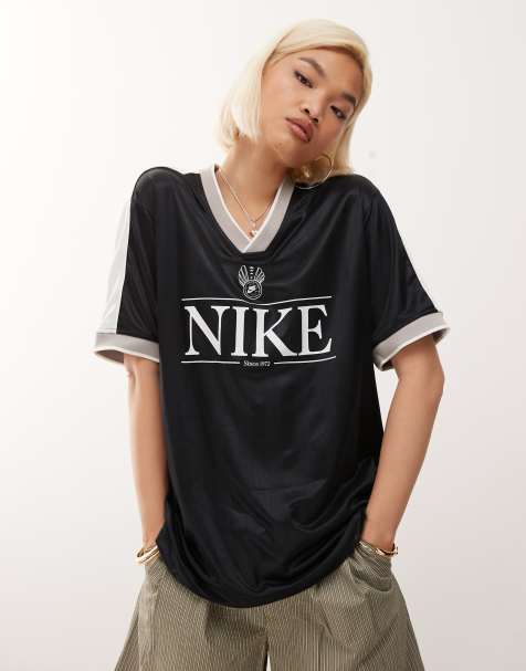 Nike - Retro Football - Maglia nera e bianca con scollo a V - view 1