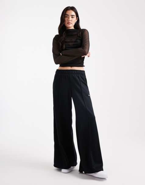 Nike Retro Football wide leg track pant in black - view 1