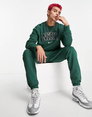 nike retro crew sweatshirt green