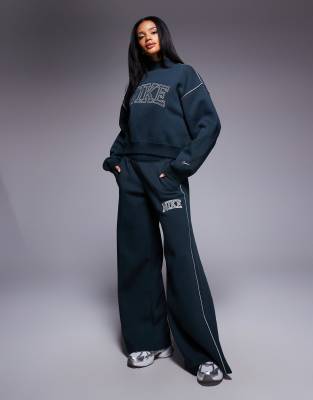 Nike Retro Logo Mock Neck Sweatshirt In Blue