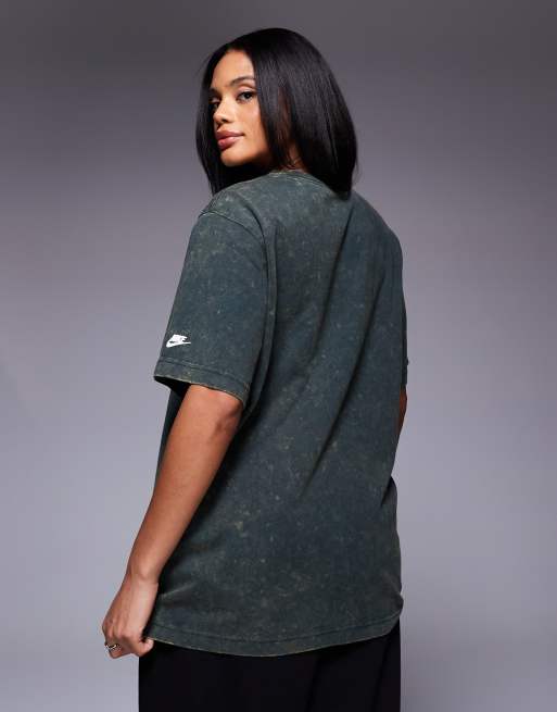 Nike retro logo oversized t-shirt in dark green, 3 of 4